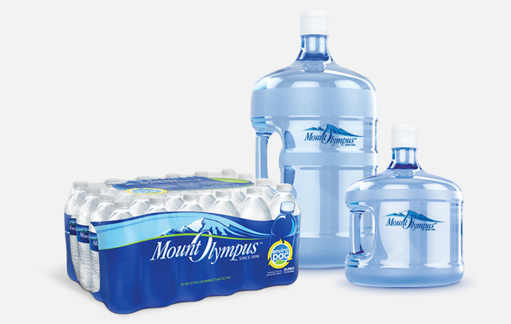 Single-serve bottled water and 3- and 5-gallon bottles